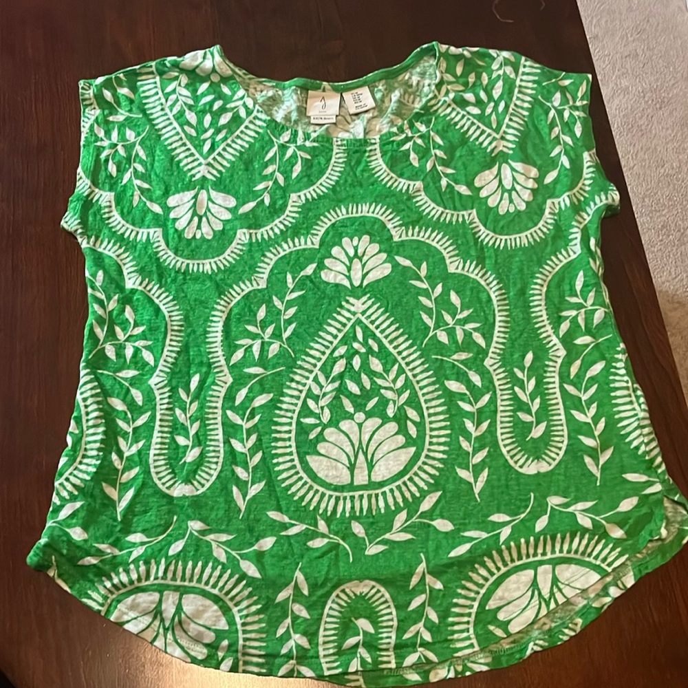 Joie Green Linen Top pre-owned